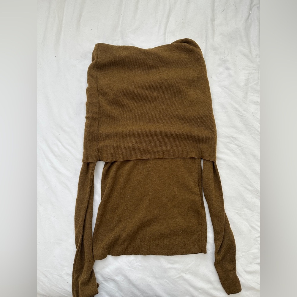 Zara Off-the-Shoulder Brown Sweater